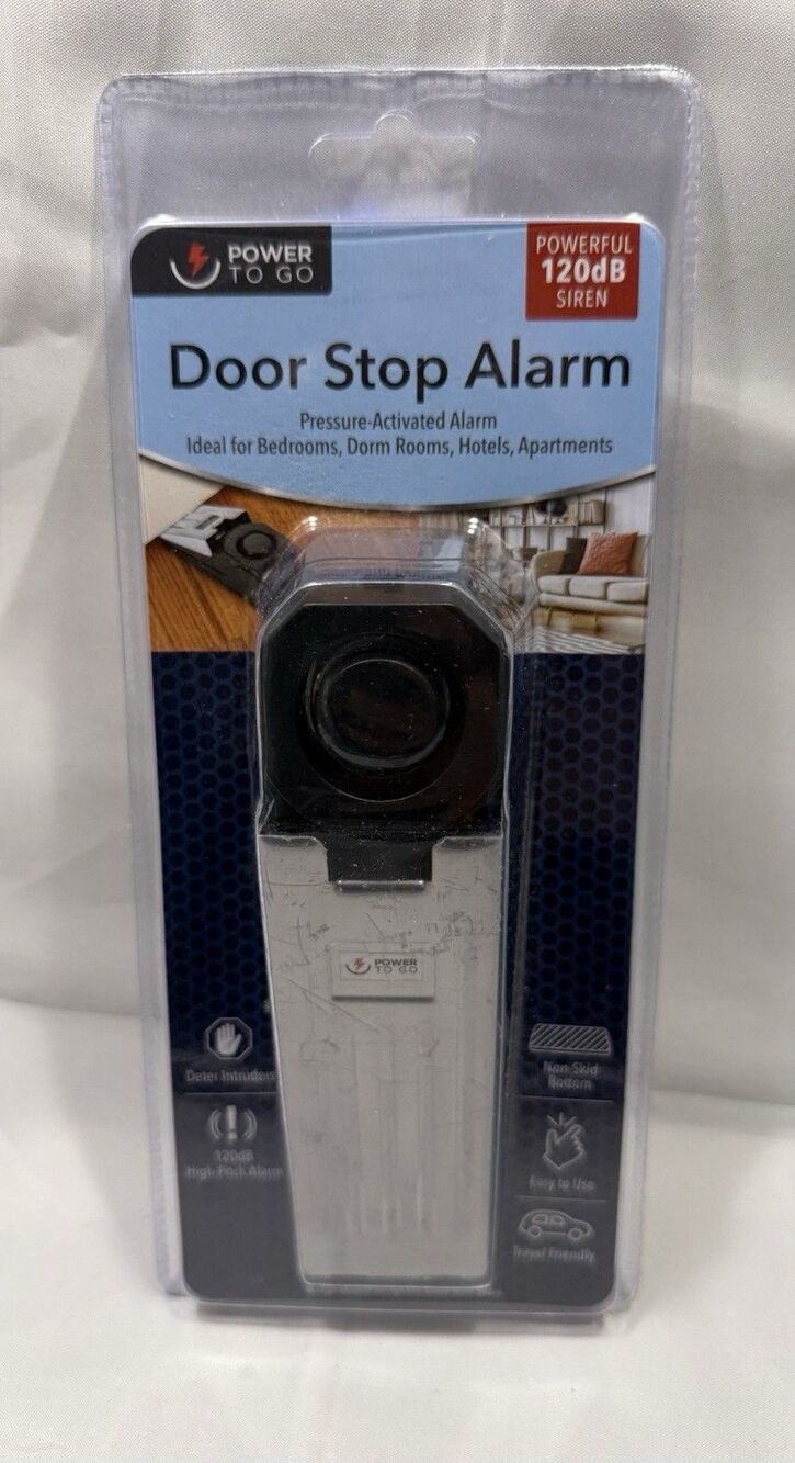 Door Stop Alarm 120dB - Power To Go- Pressure Activated Alarm